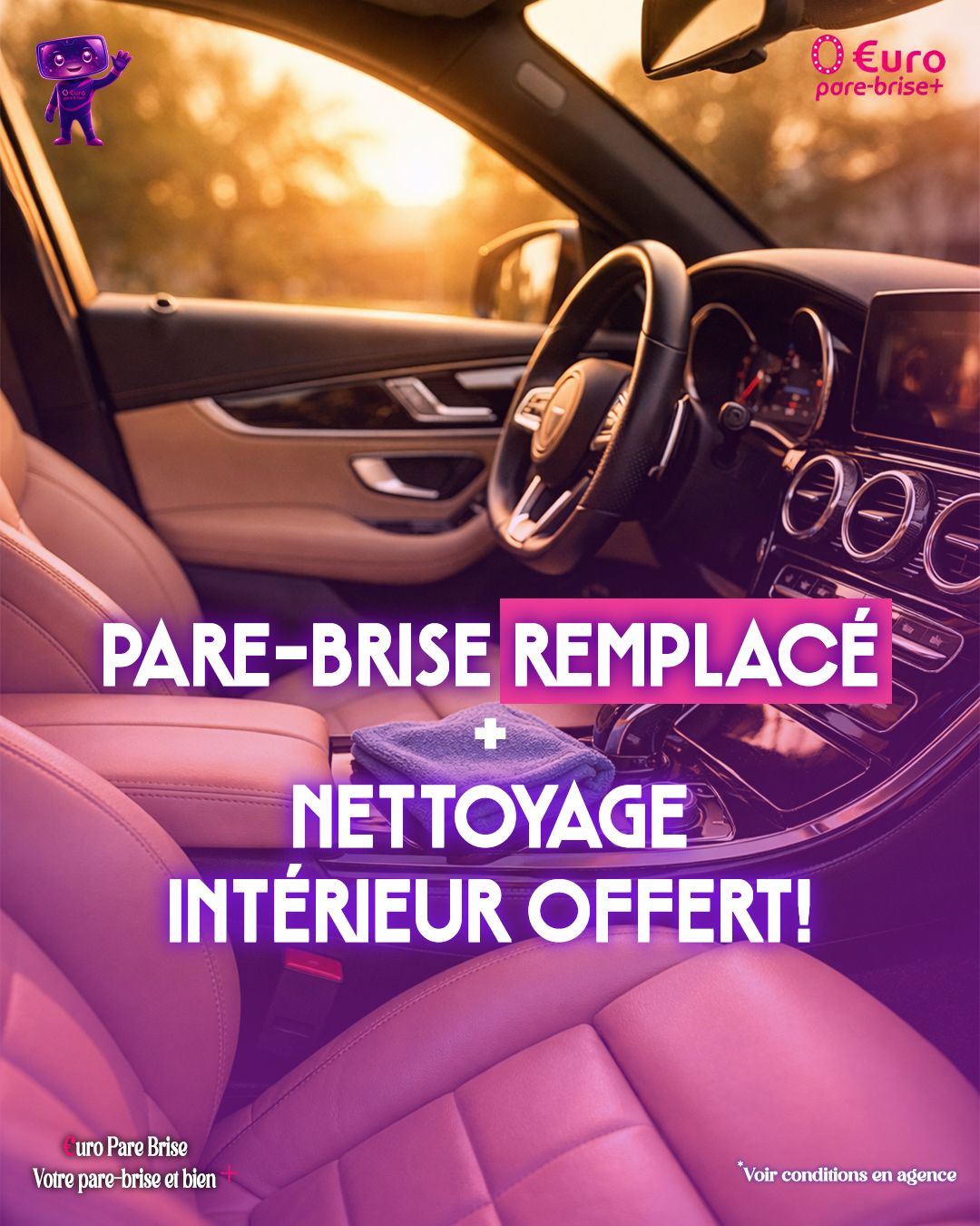 Offre spéciale EURO PARE BRISE+ Suivre le centre de Croix :