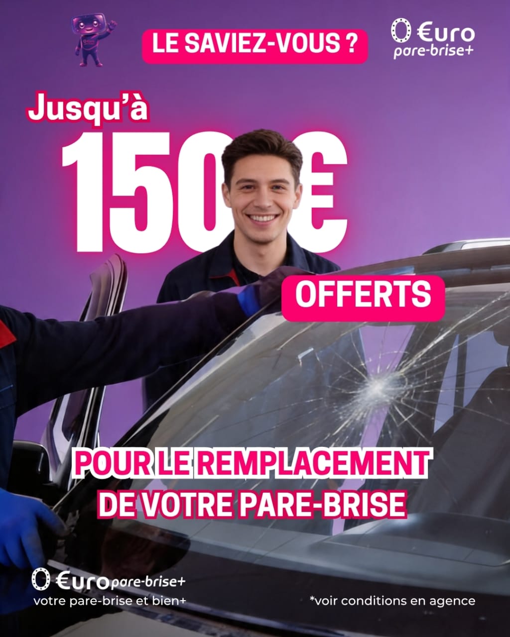 Offre spéciale EURO PARE BRISE+ Suivre le centre de Monestier-Port-Dieu: