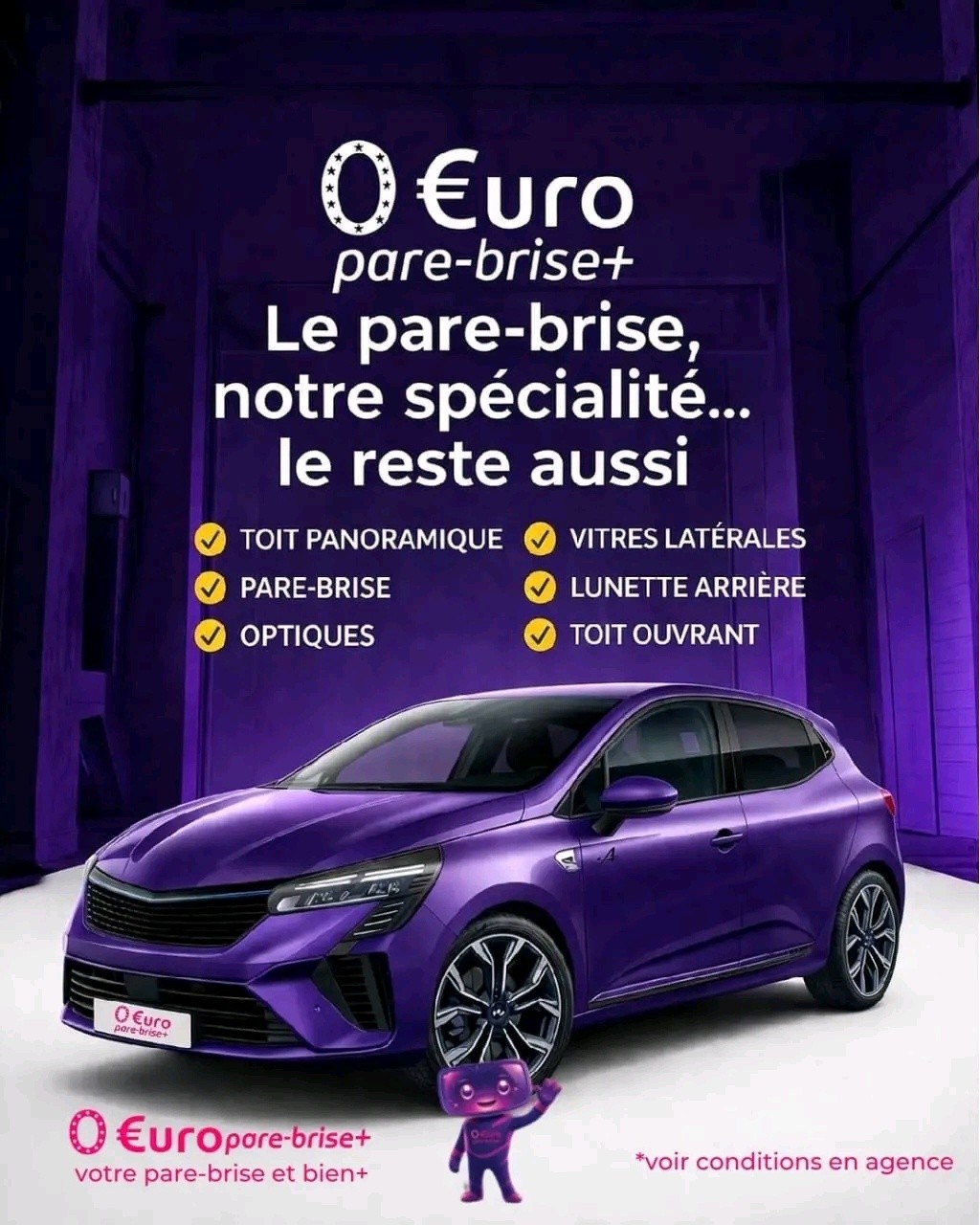 Offre spéciale EURO PARE BRISE+ Suivre le centre de Croix :