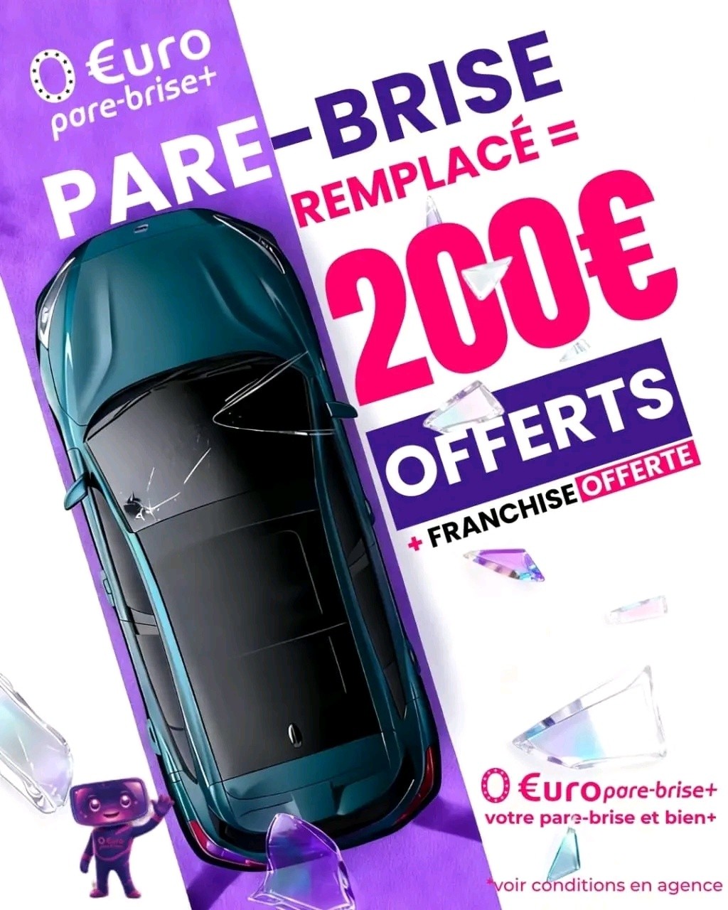 Offre spéciale EURO PARE BRISE+ Suivre le centre de Croix :