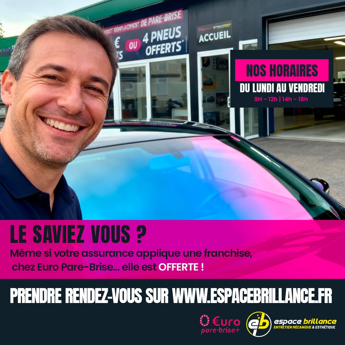 Offre spéciale EURO PARE BRISE+ Suivre le centre de Nantes :