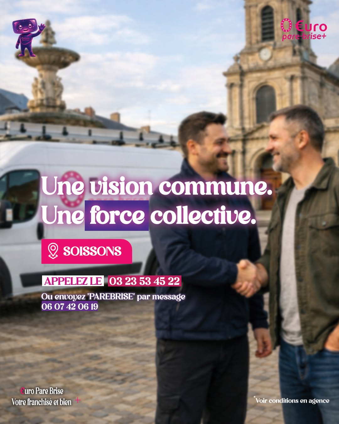Offre spéciale EURO PARE BRISE+ Suivre le centre de Soissons :