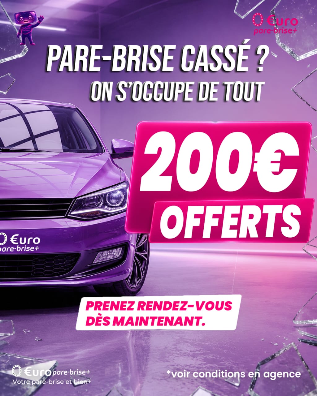 Offre spéciale EURO PARE BRISE+ Suivre le centre de Mulhouse :