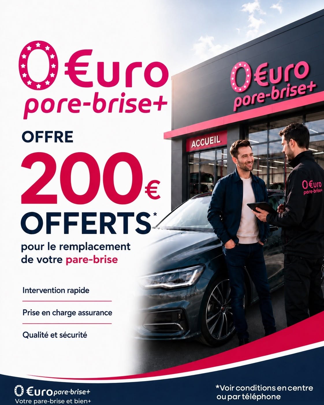 Offre spéciale EURO PARE BRISE+ Suivre le centre de Dijon Nord :